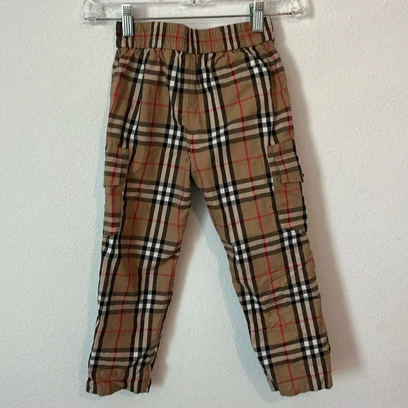 BURBERRY Boys Tan Plaid Cargo Style Pants Size 6Y - Picture 4 of 5